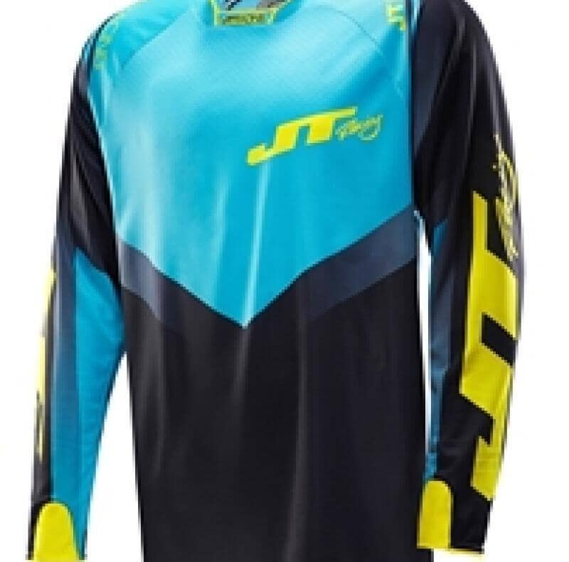 Protek V Jersey Black-Cyan-Chartreuse